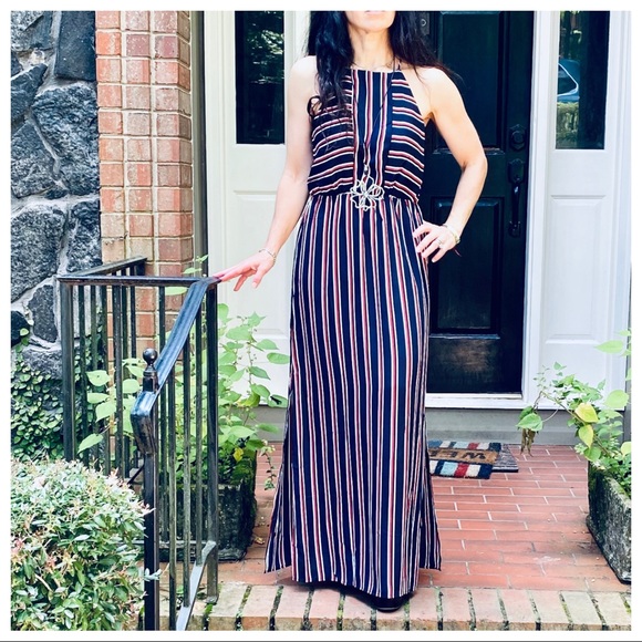 PRETTY MULTI STRIPES SIDE SLITS MAXI DRESS - Picture 7 of 10
